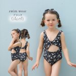 画像7: カチューシャ付き 子供（小）水着 女の子 ワンピース キッズ リボン 子ども用水着 ワンピース 水泳 スイムウェア ウェアキッズ スイムウェア 旅行温泉 紫外線対策 5サイズ (7)