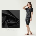 画像7: 競泳練習用水着 めぐれ防止ボタン着き フィットネス 水着セット キャップ付き レディース セパレート 半袖 上下セット 大きいサイズ 4L(17L) 5L(19L) 体型カバー (7)