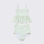 画像3: KIDSキャミソール ハイウェストセット水着　キッズ 水着 女の子 ワンピース水着 ガールズ 女児 小学生 子供用 UVカット かわいい 温泉 夏 旅行 (3)