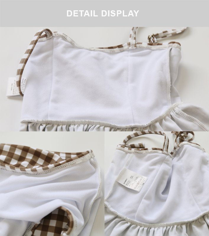 画像12: KIDSキャミソール ハイウェストセット水着　キッズ 水着 女の子 ワンピース水着 ガールズ 女児 小学生 子供用 UVカット かわいい 温泉 夏 旅行 (12)