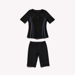 画像16: 競泳練習用水着 めぐれ防止ボタン着き フィットネス 水着セット キャップ付き レディース セパレート 半袖 上下セット 大きいサイズ 4L(17L) 5L(19L) 体型カバー (16)