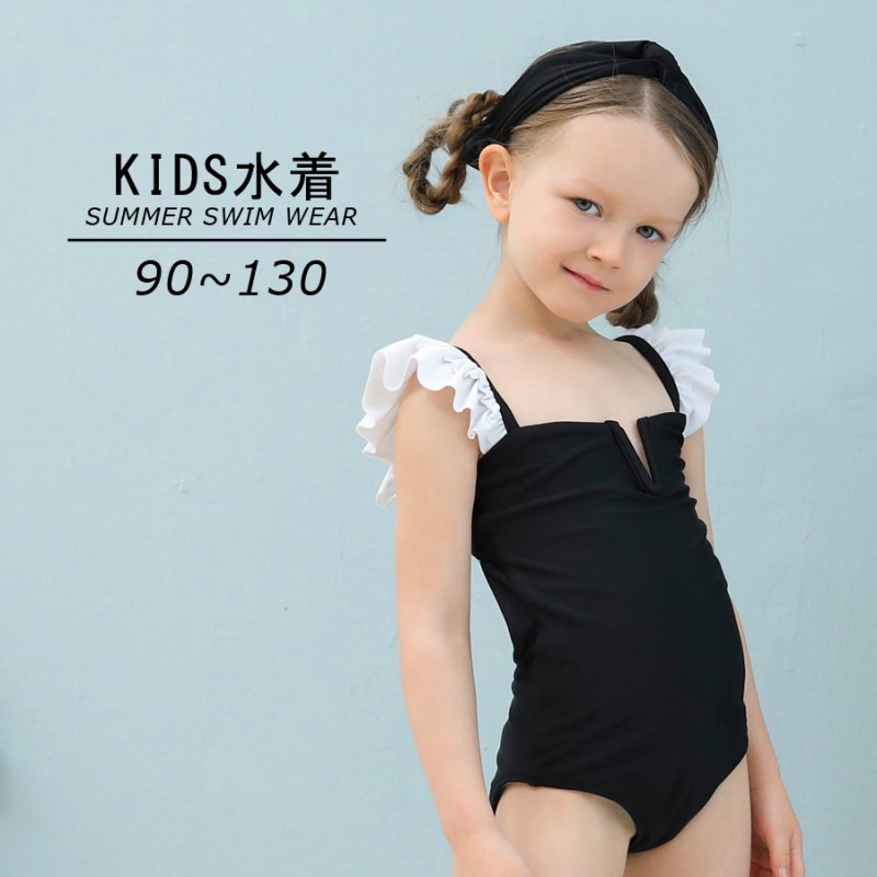 画像1: 水着 女の子 フリルワンピース 水玉柄 キッズ 水着 女の子 スイミング スイムウェア 水遊び　子供（小）水着 キッズ 女の子 ワンピース キッズ リボン 子ども用水着 水着 水泳 スイムウェア ウェアキッズ  (1)