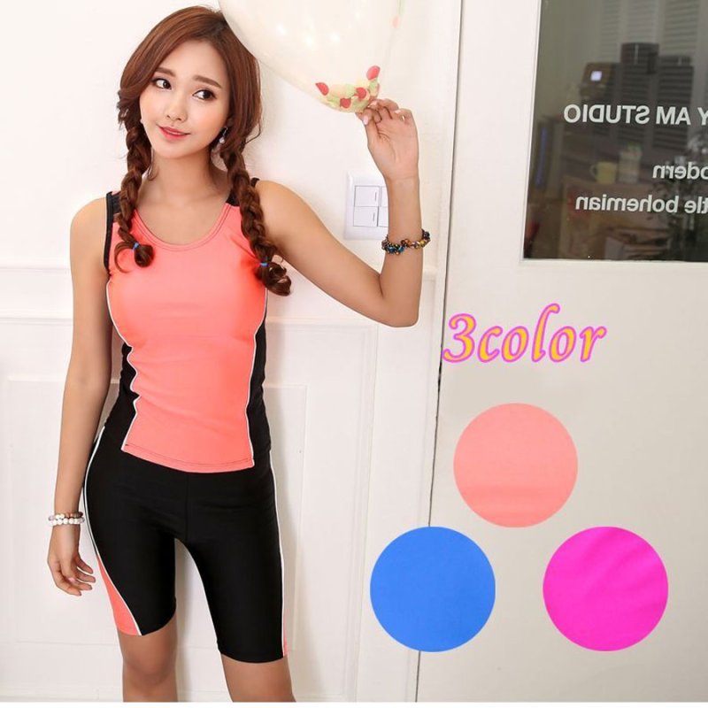 画像5: Fitness水着フィットネス水着 ディース フィットネス水着 セパレート ノースリ スイムビックサイズあり　４L　５L セット レディースフィットネスセパレート水着 めくれ防止 (5)