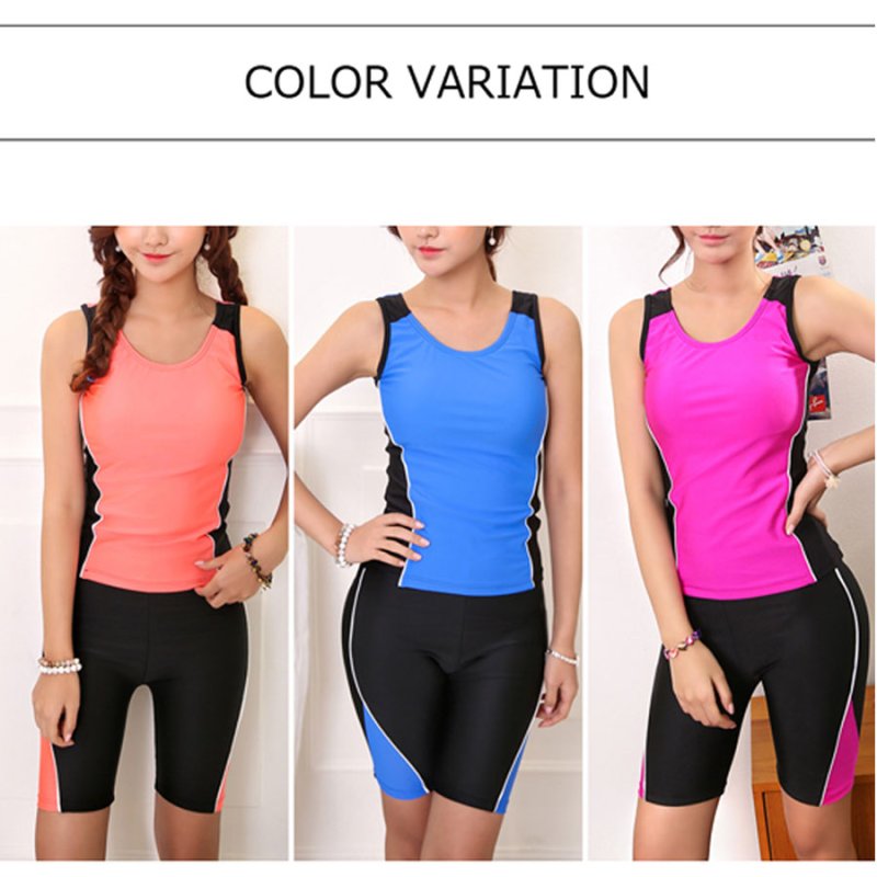 画像3: Fitness水着フィットネス水着 ディース フィットネス水着 セパレート ノースリ スイムビックサイズあり　４L　５L セット レディースフィットネスセパレート水着 めくれ防止 (3)