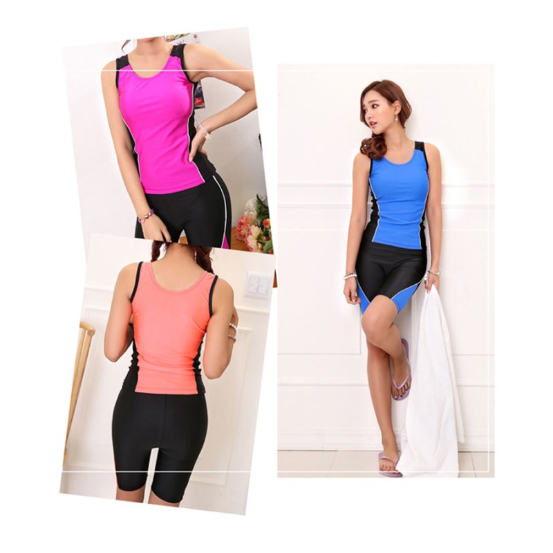 画像4: Fitness水着フィットネス水着 ディース フィットネス水着 セパレート ノースリ スイムビックサイズあり　４L　５L セット レディースフィットネスセパレート水着 めくれ防止 (4)