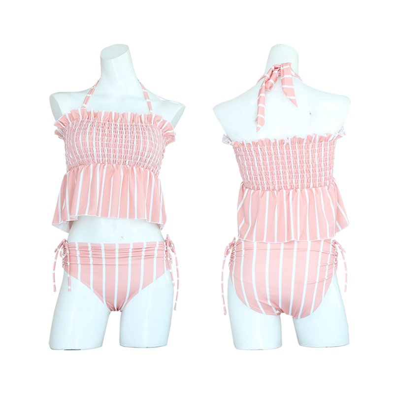 画像10: 水着2点セット シャイリングトップスビキニ/ハイウェストショーツ水着セット タンキニ レディース 体型カバー 2点セット セパレート ビスチェ風ブラ ブラトップ パッド付き ハイウエスト カバーアップ モノトーン (10)