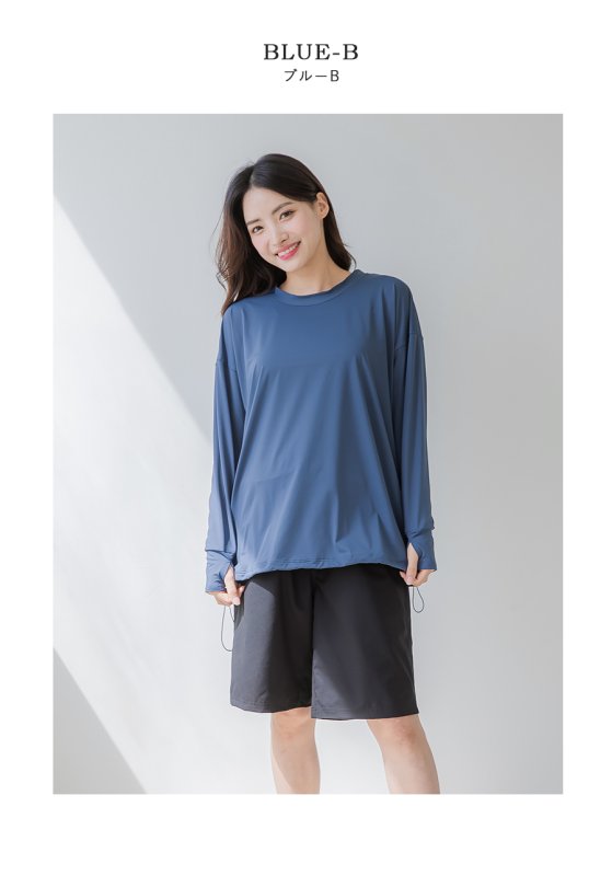 画像28: トップスとショーツとカバーアップロングTと布帛パンツ４点セット水着 タンキニ水着 レディース 体型カバー 長袖シャツ ラッシュガード ハーフパンツ 4点セットビキニ (28)