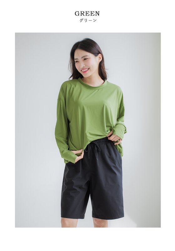 画像36: トップスとショーツとカバーアップロングTと布帛パンツ４点セット水着 タンキニ水着 レディース 体型カバー 長袖シャツ ラッシュガード ハーフパンツ 4点セットビキニ (36)