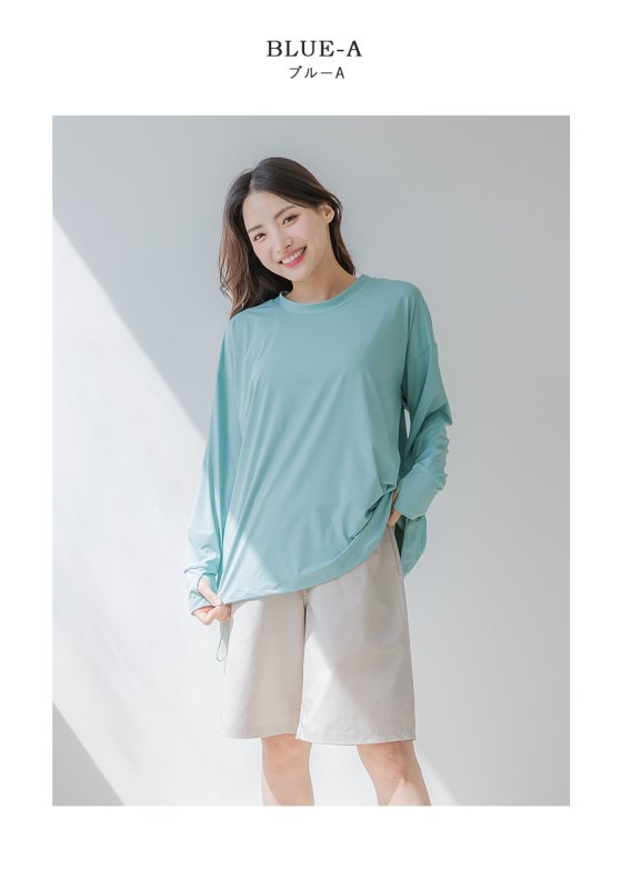 画像24: トップスとショーツとカバーアップロングTと布帛パンツ４点セット水着 タンキニ水着 レディース 体型カバー 長袖シャツ ラッシュガード ハーフパンツ 4点セットビキニ (24)