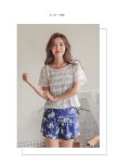 画像13: ショーツ付き外パンツ/ワンピース/トップス/体型カバー水着セット　レースウェア　水着素材ショットパンツ　ママ系水着　二次会水着　水陸両用スイムウェア　カップ付き　日本品質水着 (13)