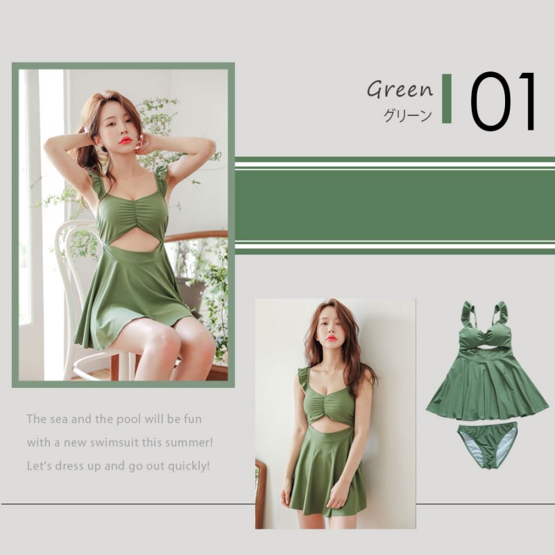 画像8: 肩紐ワンピース水着 (8)