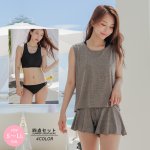画像2: スポーツブラとショーツと袖なしTシャツとスカートと4点セット (2)
