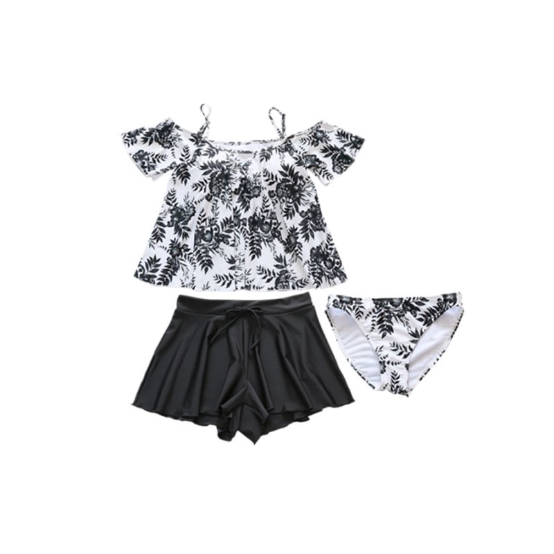 画像17: 3点水着セットオフォショール水着 水着レディース 体型カバー ビキニ セパレート 3点セット 水着 パンツ オフショルダータンキニ 可愛い 花柄 泳衣 温泉 海水浴 (17)