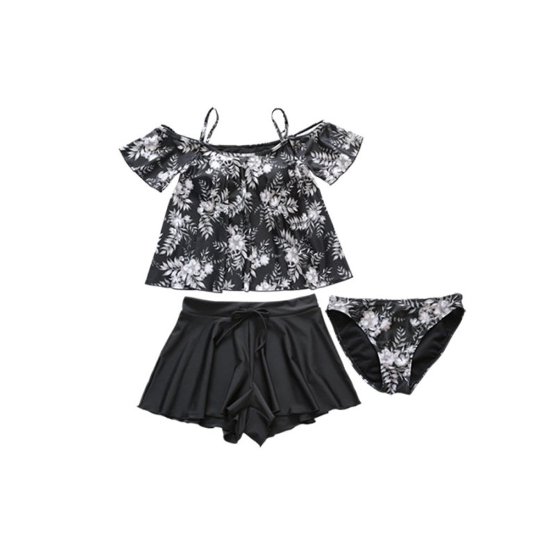 画像16: 3点水着セットオフォショール水着 水着レディース 体型カバー ビキニ セパレート 3点セット 水着 パンツ オフショルダータンキニ 可愛い 花柄 泳衣 温泉 海水浴 (16)