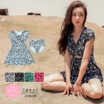 画像1: ワンピース水着/ハイウェイストパンツセット水着 (1)