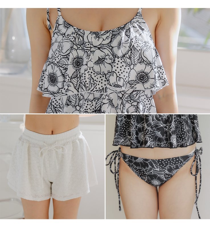 画像5: カップ付きトップス/ショーツ/サーフパンツ　3点セット水 (5)