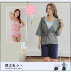 画像4: ラッシュガードとサーフパンツとタンキニトップスとショーツ水着4点セット (4)