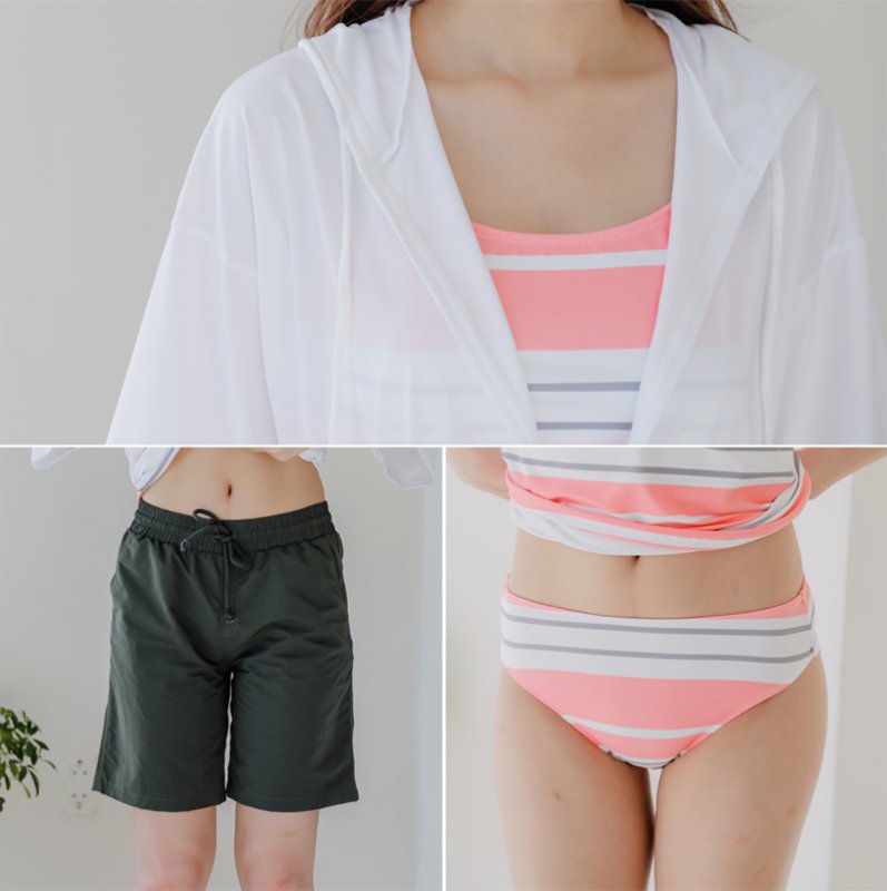 画像3: ラッシュガードとサーフパンツとタンキニトップスとショーツ水着4点セット (3)