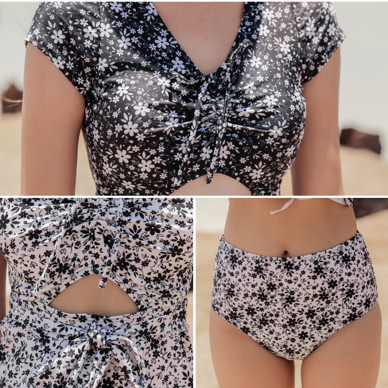 画像3: ワンピース水着/ハイウェイストパンツセット水着 (3)