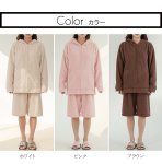 画像2: ZIP 猫耳フードパーカーとショットパンツセット (2)