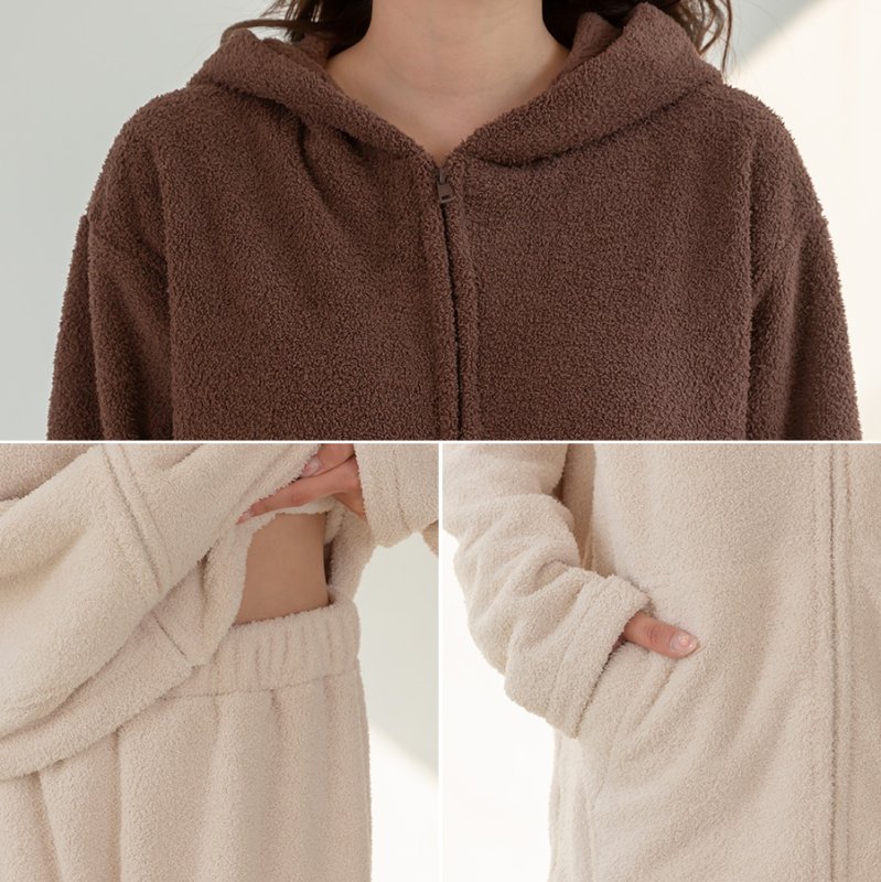 画像8: ZIP 猫耳フードパーカーとショットパンツセット (8)