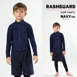 画像10: 男女兼用インナー着きショットパンツとファスナー着き長袖ラッシュガードスクール水着　男女兼用 インナー着き ショットパンツ ファスナー着き 長袖ラッシュガード School学校水着 水陸両用 男子スクール水着 ラッシュガード サーフパンツ 2点セット (10)