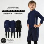 画像2: 男女兼用インナー着きショットパンツと半袖ラッシュガード水着セット (2)