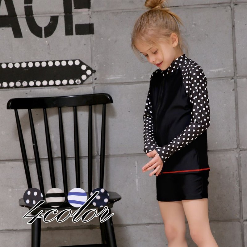 画像2: スクール水着ラッシュガードパンツ上下セット水着 (2)