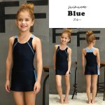 画像4: ワンピース型スクール水着 女の子 子供用 小学生 中学生 ワンピース UPF50+ 裏地付き ネームタグ付き (4)