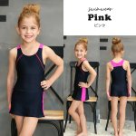 画像3: ワンピース型スクール水着 女の子 子供用 小学生 中学生 ワンピース UPF50+ 裏地付き ネームタグ付き (3)