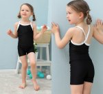 画像7: 濃紺素材　UVカット　スクール水着学生 キッズスクール水着 女の子用上下セパレート型 UPF50+紫外線対策加工 (7)