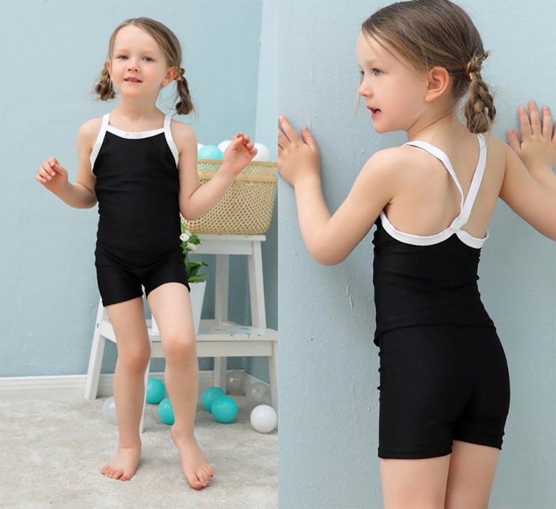 画像7: 濃紺素材　UVカット　スクール水着学生 キッズスクール水着 女の子用上下セパレート型 UPF50+紫外線対策加工 (7)