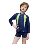 画像4: 長袖ラッシュガード　濃紺スクール水着　男の子 (4)