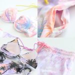 画像8: UVカットUPF50+ラッシュガードサーフーパンツビキニ4点セット (8)