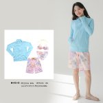 画像7: UVカットUPF50+ラッシュガードサーフーパンツビキニ4点セット (7)