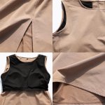 画像6: 袖なしカップ着きラッシュガードとインナー着きショットパンツ上下セット 普通着水着　ファッション水着　オシャレー水着　布帛素材水着　シンプルデザイン (6)