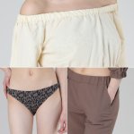 画像6: ロング袖オフォショルタートップとロングズボンとシャーリング仕様バントッーとショールの4点セット (6)