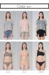 画像4: オフォショルターTシャツとショットパンツとワンショールターブラとショーツの水着4点セット (4)