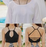 画像9: ロングTシャツとモノキニ2点セット水着 (9)