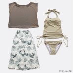 画像11: レディース 水着セット カジュアル Tシャツ ロングパンツ タンキニ ショーツ 4点セット 体型カバー リゾートスタイル YOGA　ジム　運動しやすいウェア (11)