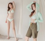 画像5: 水着カバーウェアラッシュガードハーフパンツ4点セット (5)