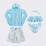 画像3: ラッシュガードサーフーパンツビキニ４点セット (3)