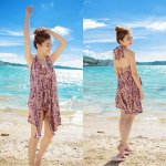 画像3: ペズリー柄ワンピース体型カバーアップ水着セット (3)