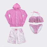 画像4: ラッシュガードサーフーパンツビキニ４点セット (4)