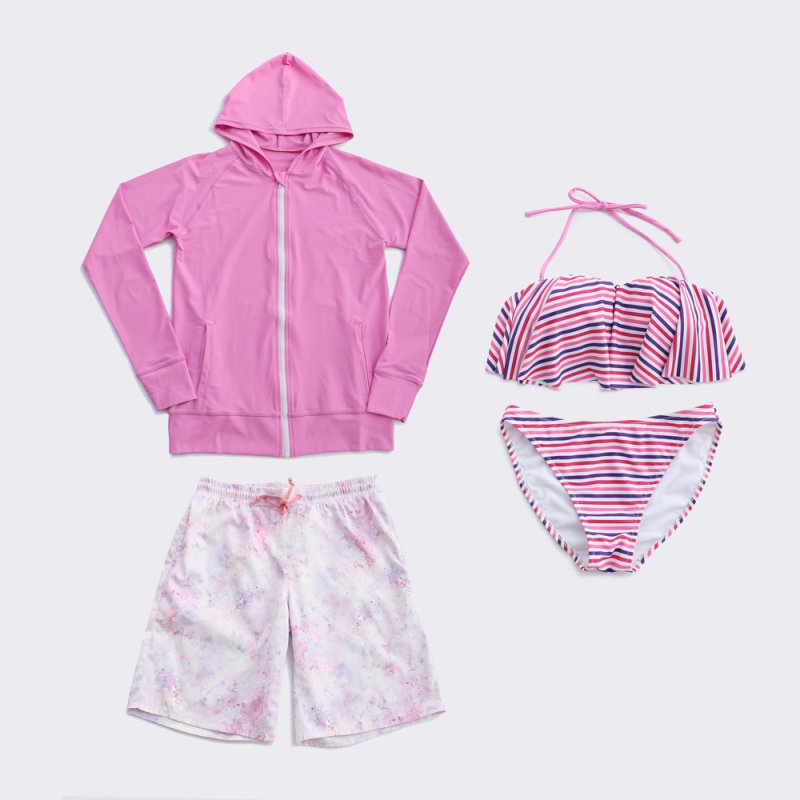 画像4: ラッシュガードサーフーパンツビキニ４点セット (4)