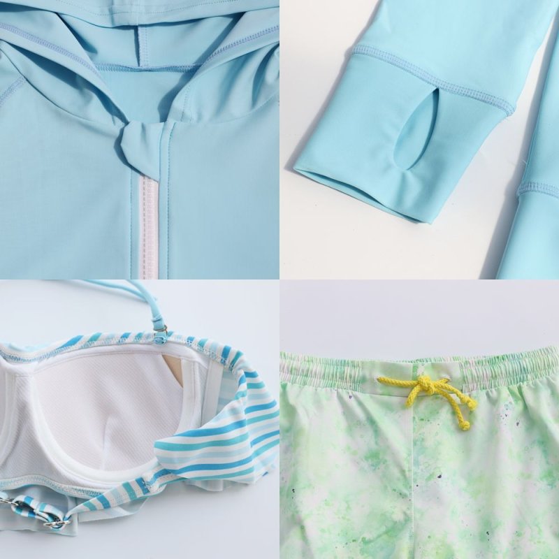 画像2: ラッシュガードサーフーパンツビキニ４点セット (2)