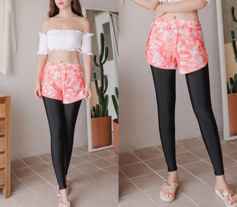 画像7: UVカットクール水着地ショットパンツ付きレギンス (7)