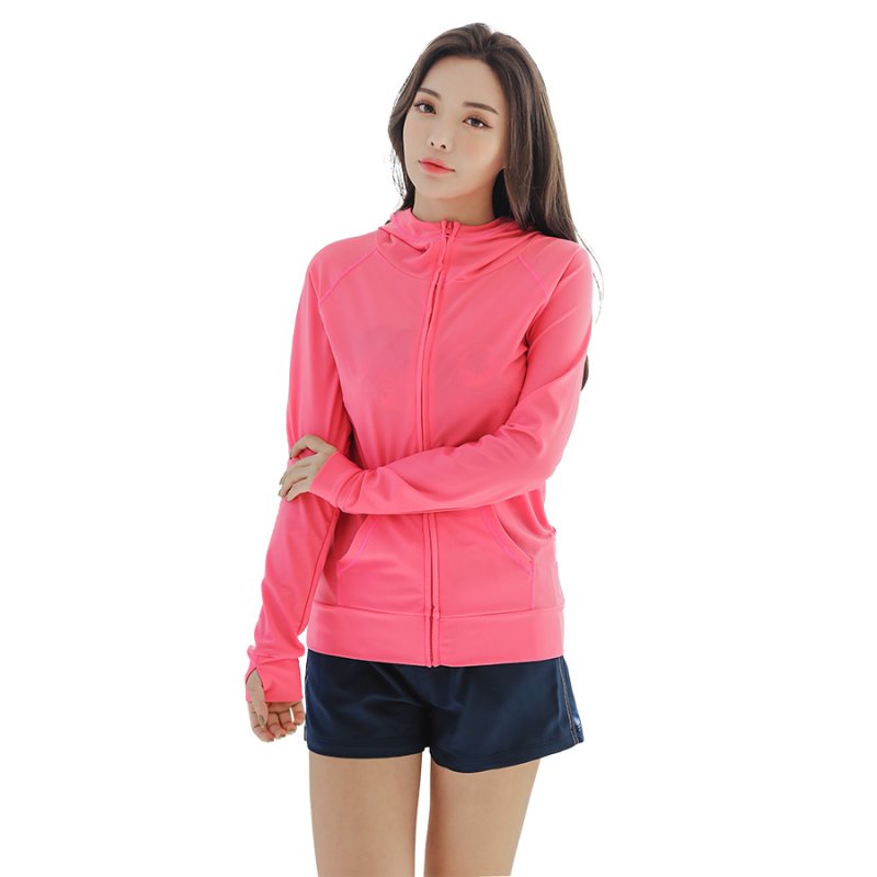 画像14: UPF50+UVカットラッシュガード10カラ-無地　ラッシュガード レディース パーカー　シンプル　水着 オーバーウェア パーカー 長袖 UVカット 2WAY (14)