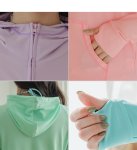 画像3: UPF50+UVカットラッシュガード10カラ-無地　ラッシュガード レディース パーカー　シンプル　水着 オーバーウェア パーカー 長袖 UVカット 2WAY (3)