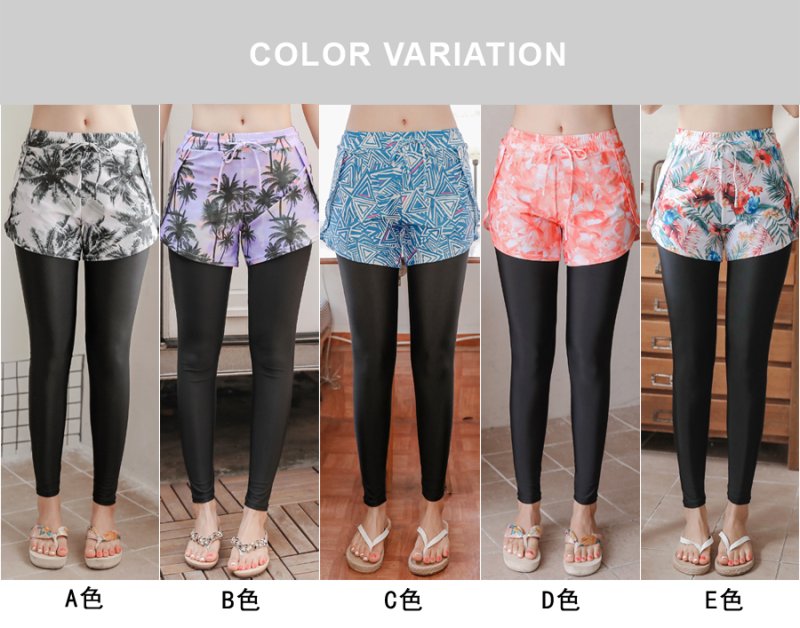 画像3: UVカットクール水着地ショットパンツ付きレギンス (3)